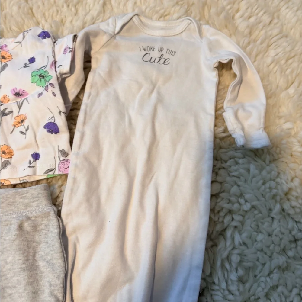 Carter's Floral and Gray Kids Matching Set